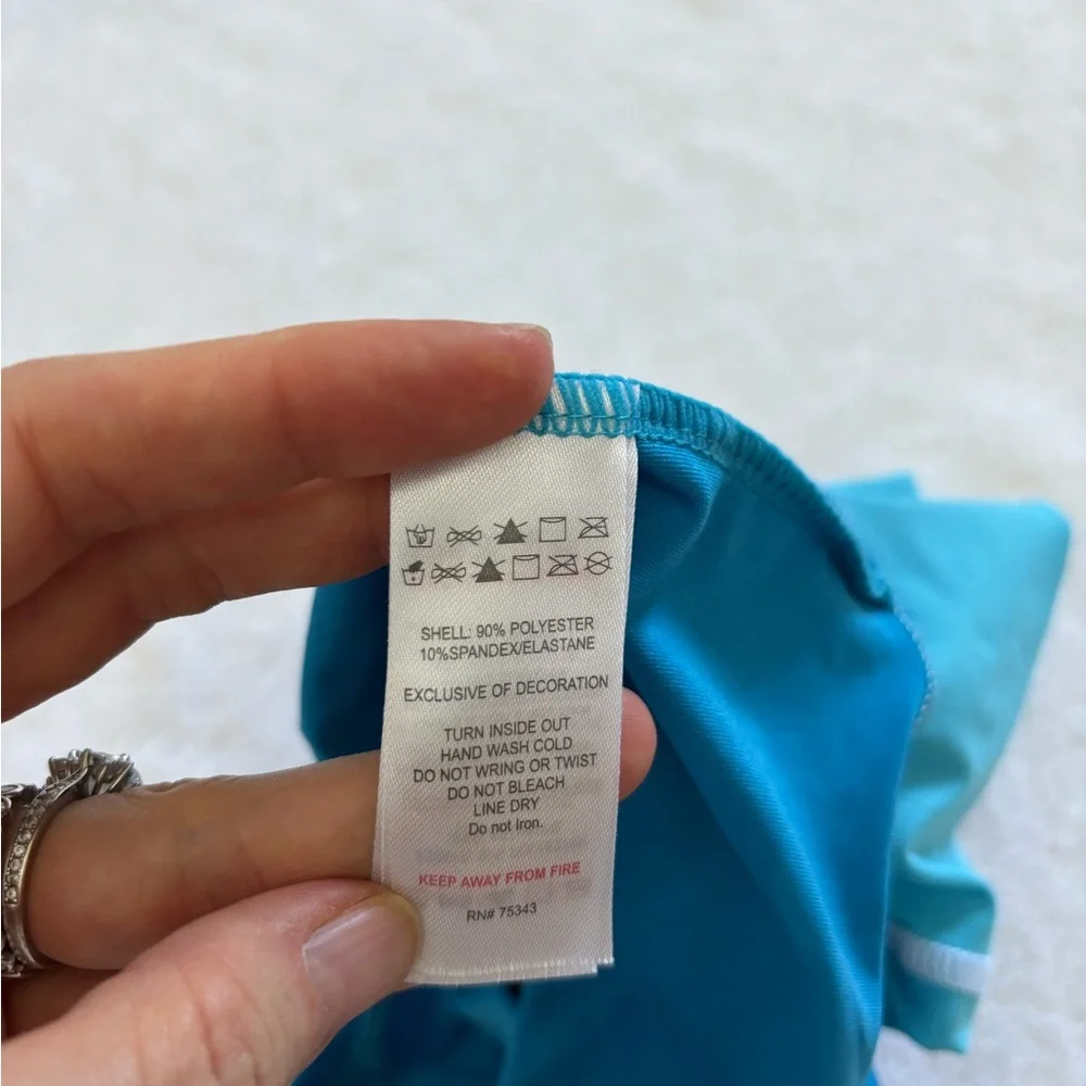 Tommy Bahama baby boys swim suit set swim trunks rash guard 12 months blue green